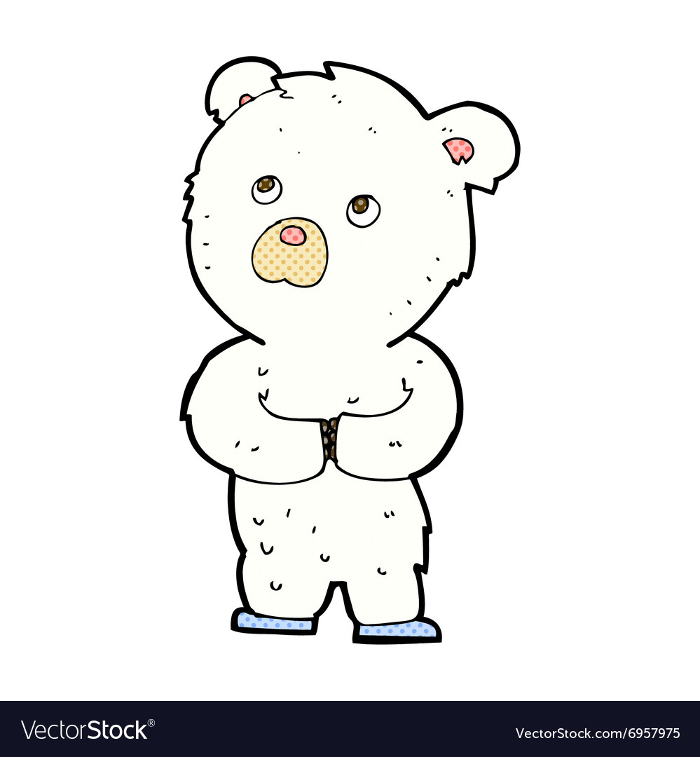Comic Cartoon Polar Bear Cub Royalty Free Vector Image