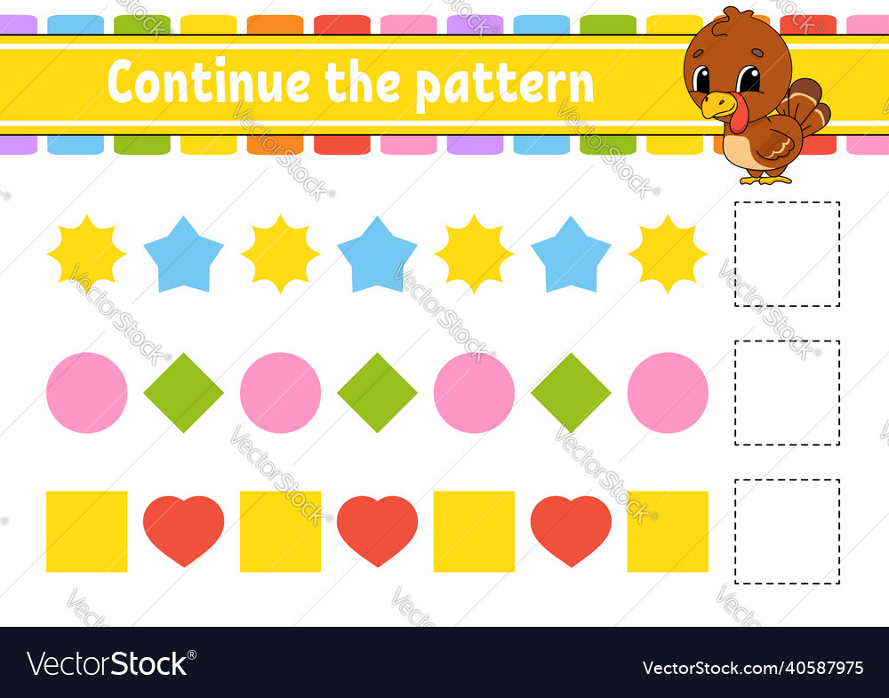 Continue the pattern education developing vector image Continue the pattern education developing