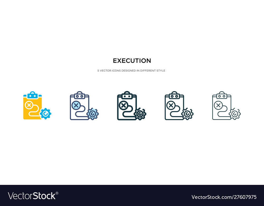 Execution icon in different style two colored Vector Image Execution icon in different style two colored