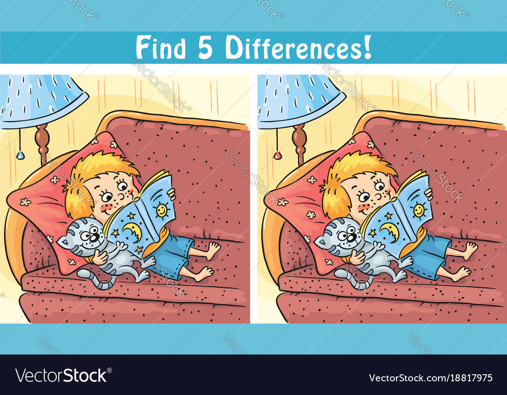 Find Differences Cartoon Game Royalty Free Vector Image - Riset