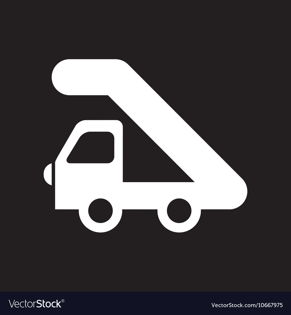 Flat icon in black and white style plane stairs