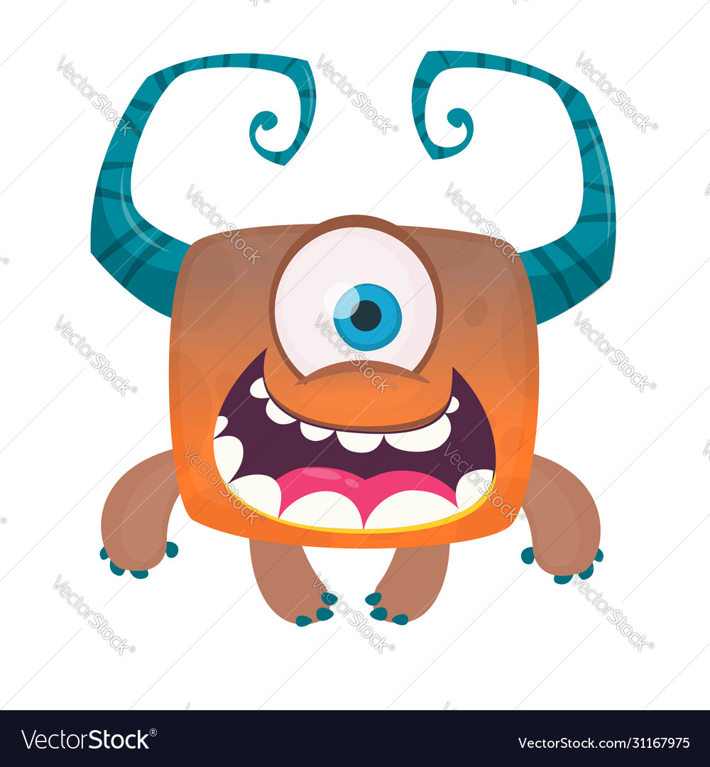 Funny cyclops monster design for halloween Vector Image