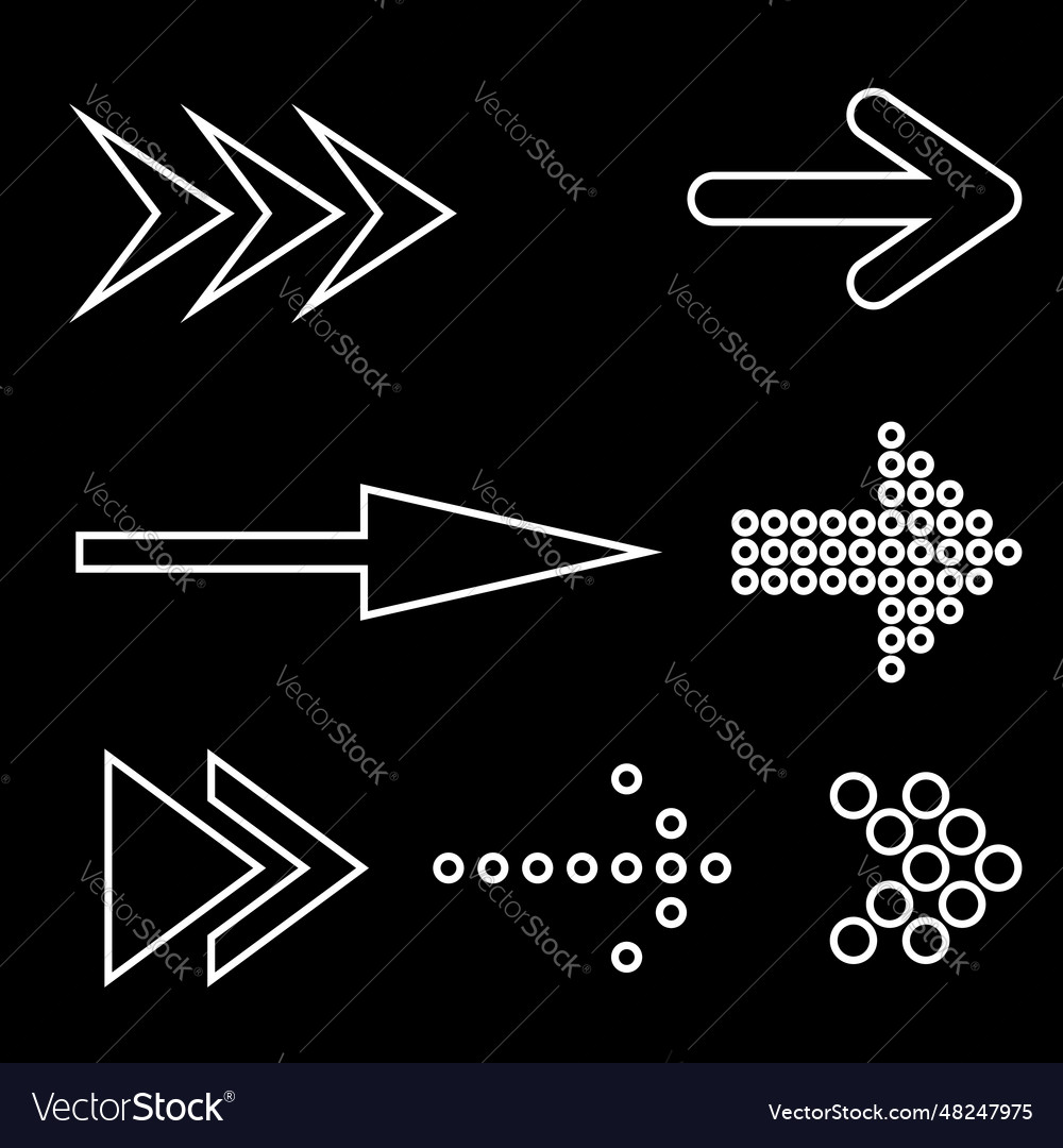 Icon set of flat arrows