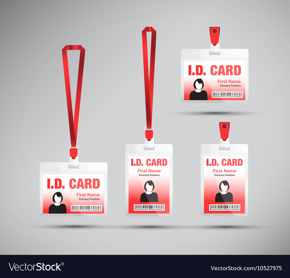 Id card woman red Royalty Free Vector Image - VectorStock