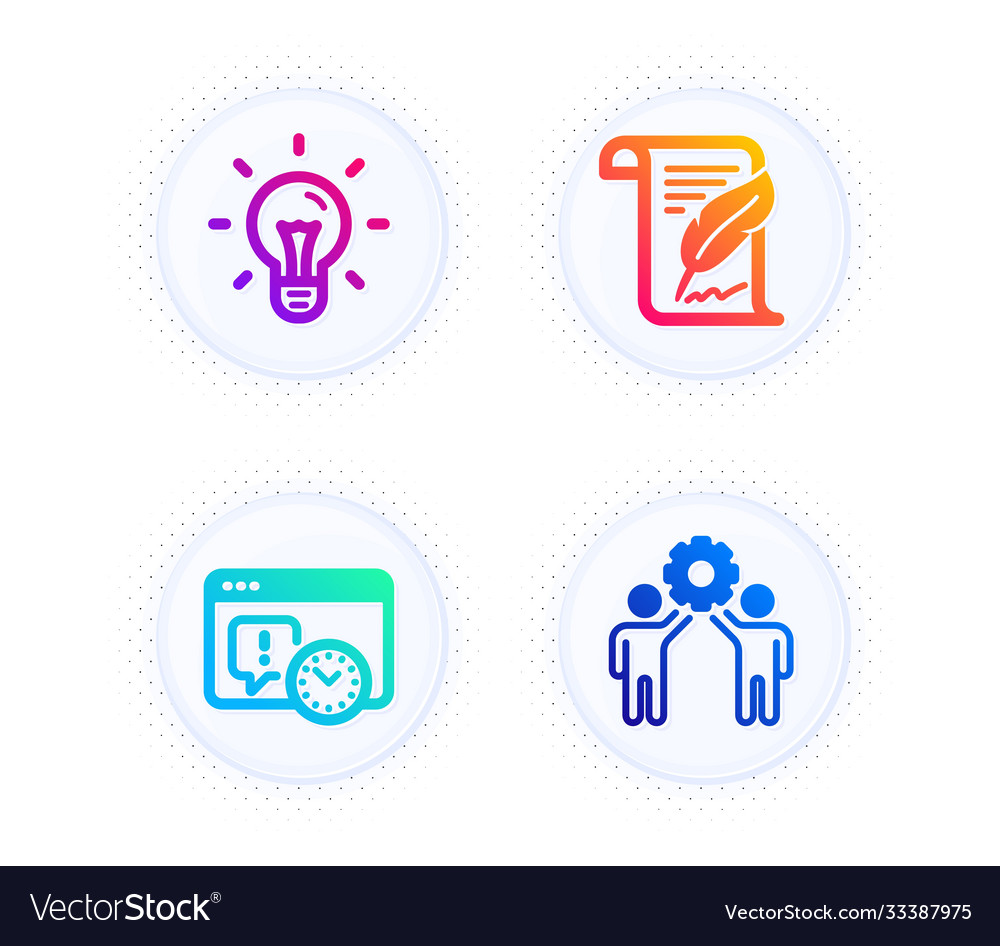 Idea feather and project deadline icons set Vector Image Idea feather and project deadline icons set