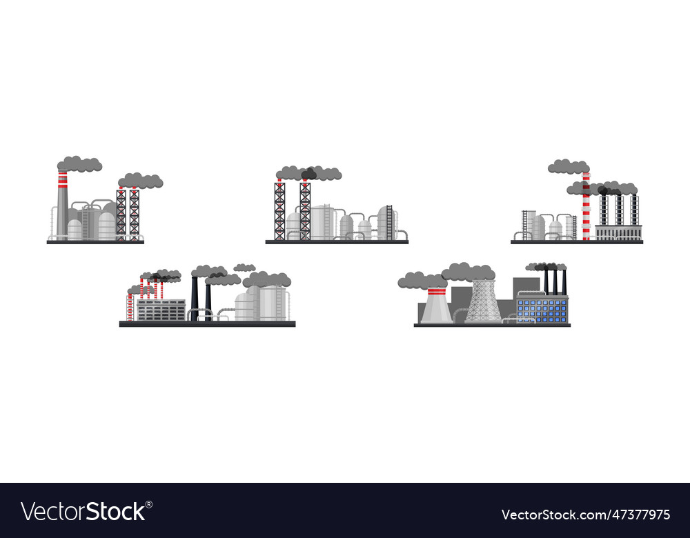 Industrial plant and complex with steaming chimney