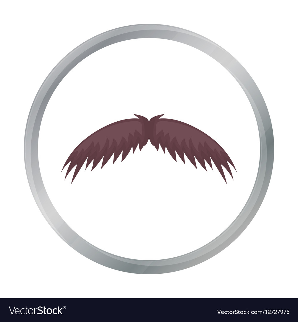 Man s mustache icon in cartoon style isolated