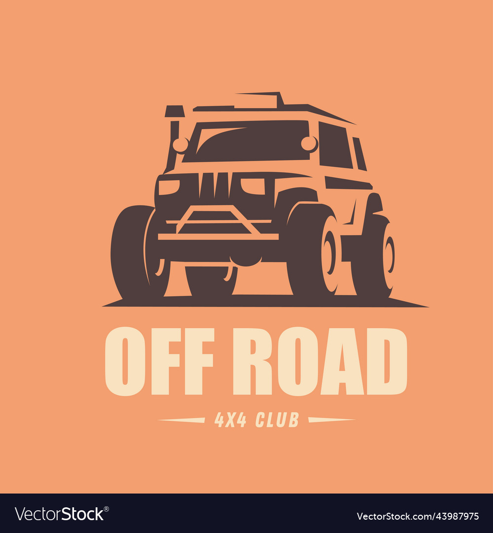 Off road car stylized symbol offroader logo Vector Image