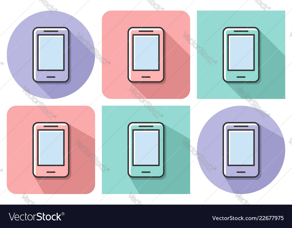 Outlined icon of smartphone with parallel vector image Outlined icon of smartphone with parallel