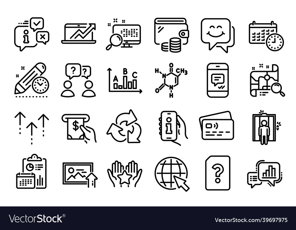 Set of unknown file calendar and graph vector image Set of unknown file calendar and graph