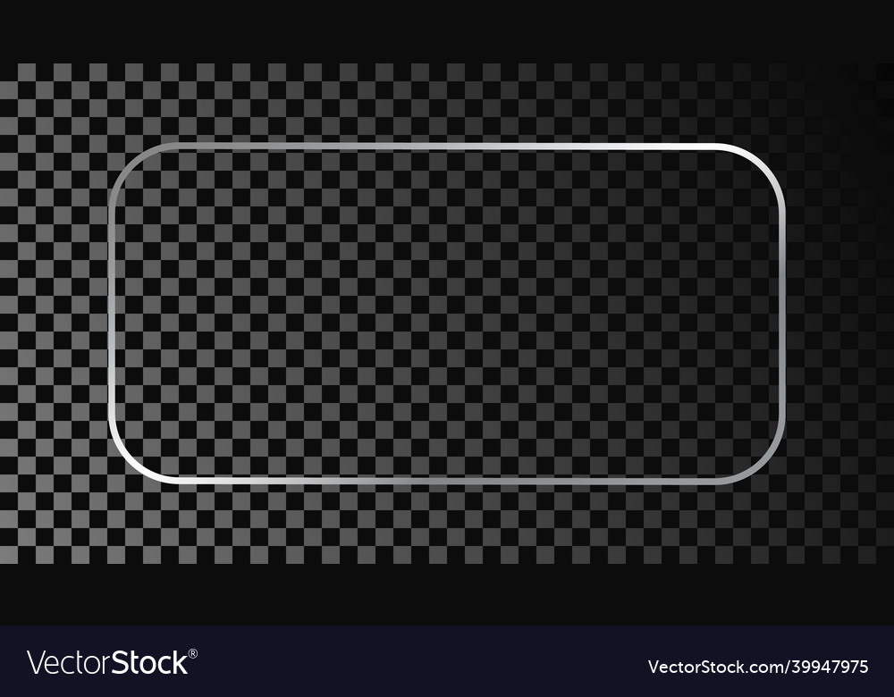Silver glowing rounded rectangular frame vector image Silver glowing rounded rectangular frame