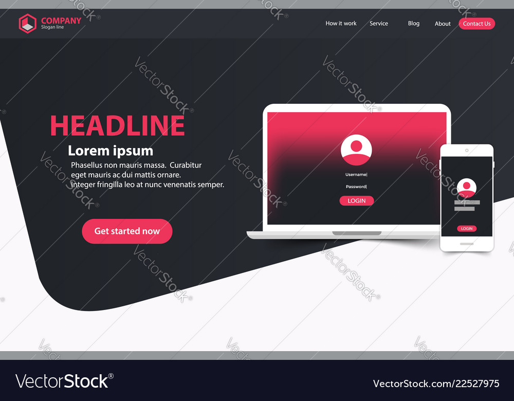 Website landing page design web analytics vector image Website landing page design web analytics