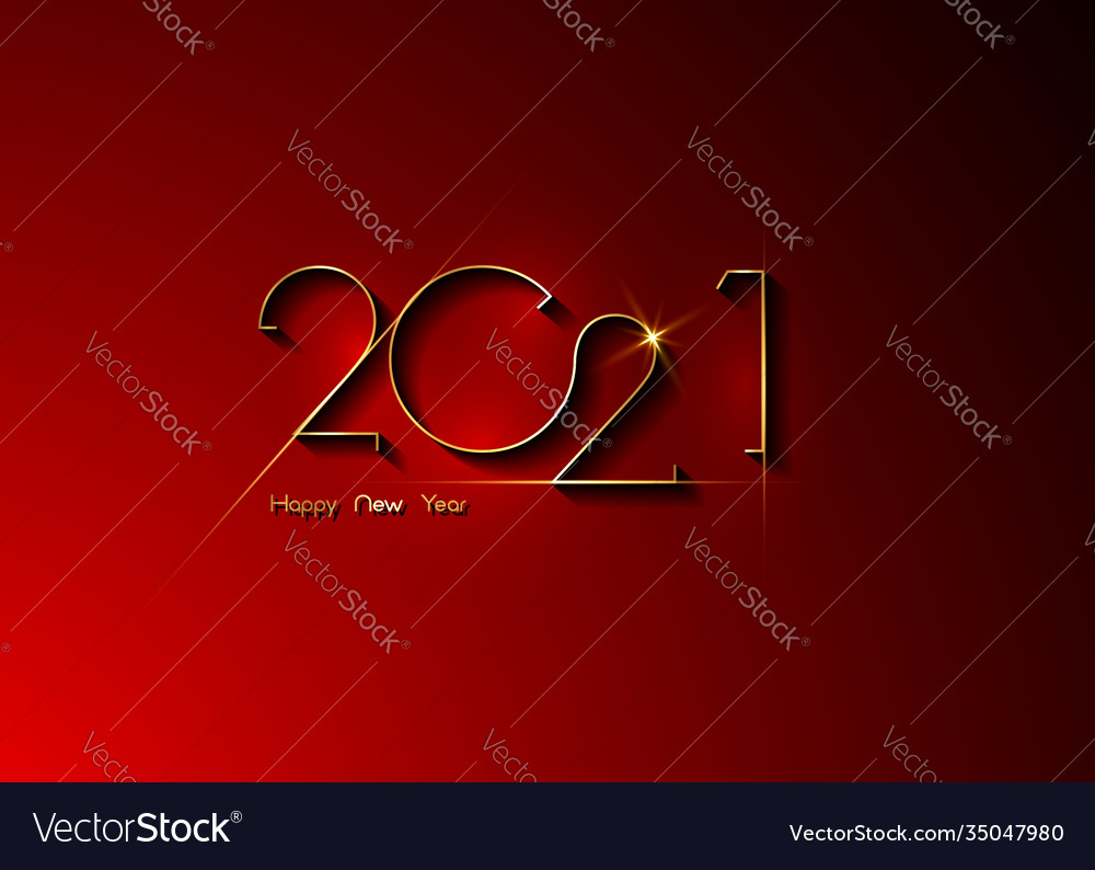 2021 new year gold numbers logo business template Vector Image