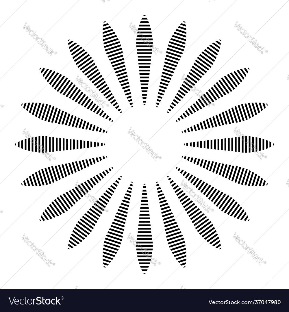 Abstract geometric radial radiating element