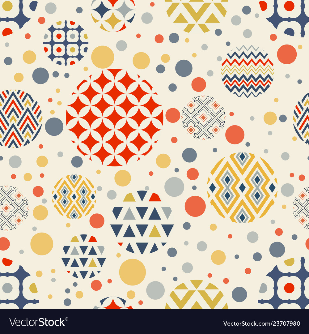 Abstract geometric seamless pattern circles vector image Abstract geometric seamless pattern circles