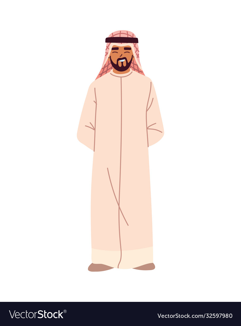 Arabic man cartoon design Royalty Free Vector Image