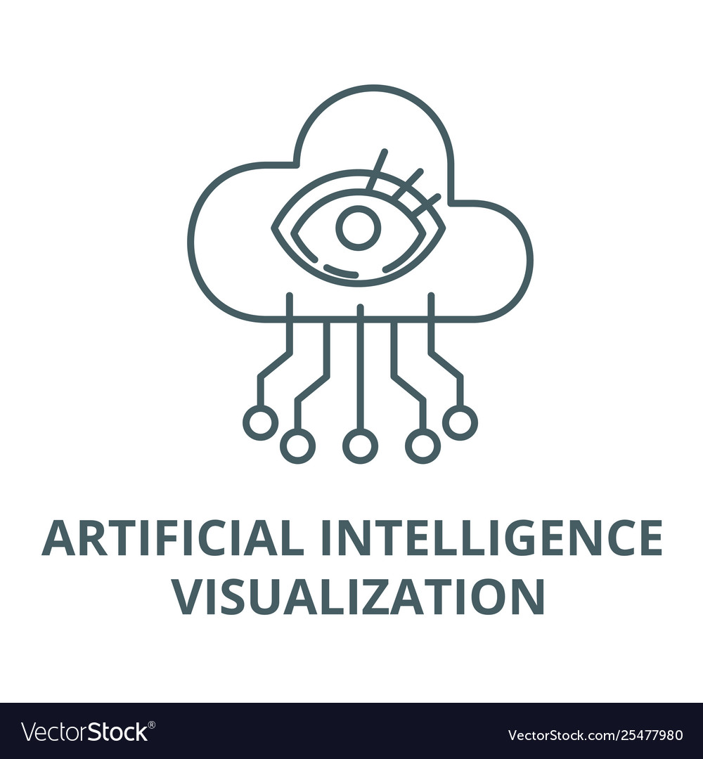 Artificial intelligence visualization line vector image Artificial intelligence visualization line
