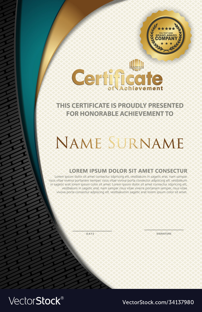 Certificate template with textured background vector image Certificate template with textured background