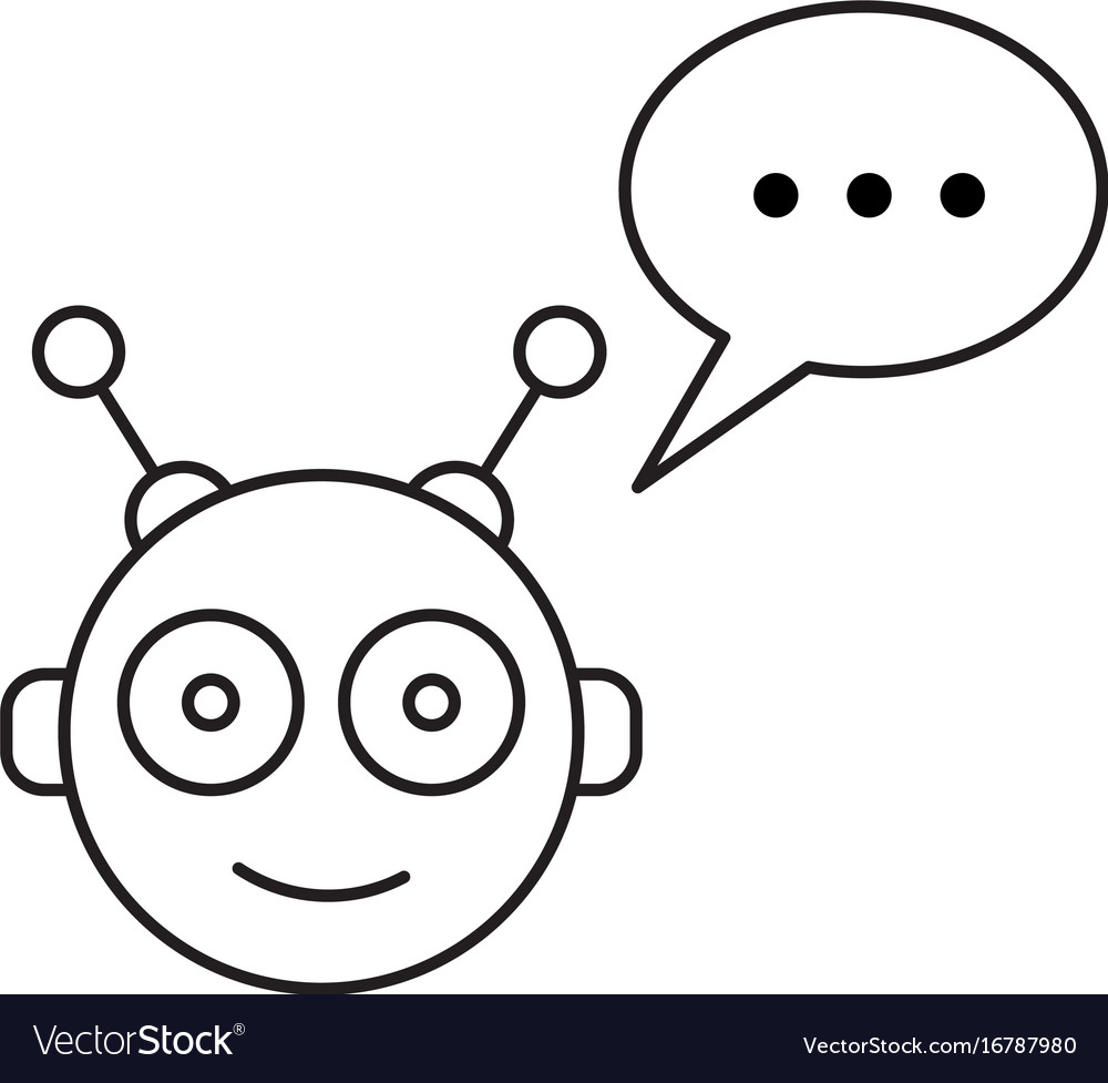 Chatbot face outline icon