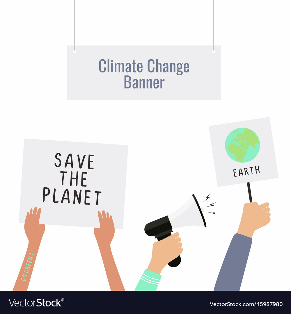 Climate change banner demonstrating concept Vector Image