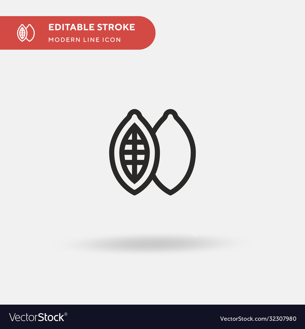 Cocoa bean simple icon symbol