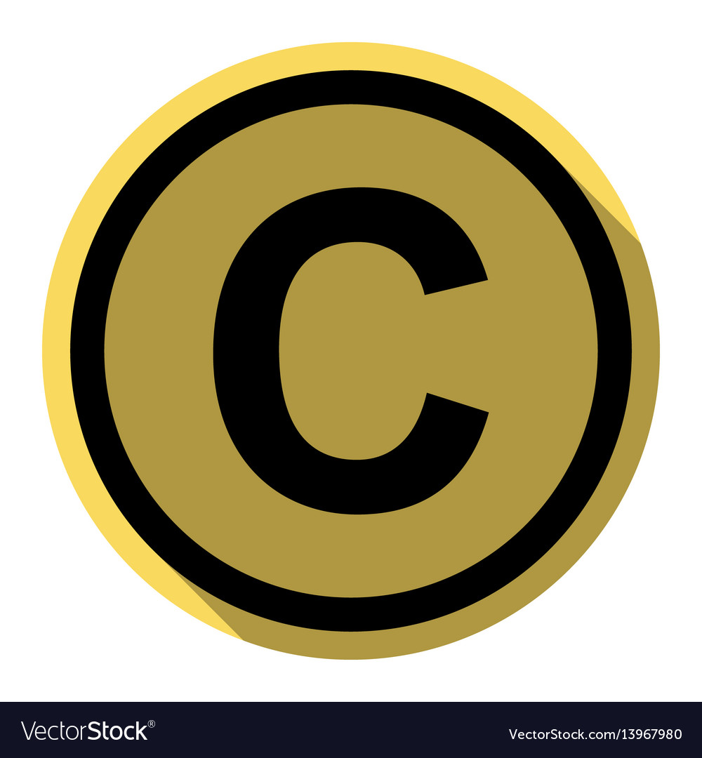 Copyright sign flat black Royalty Free Vector Image