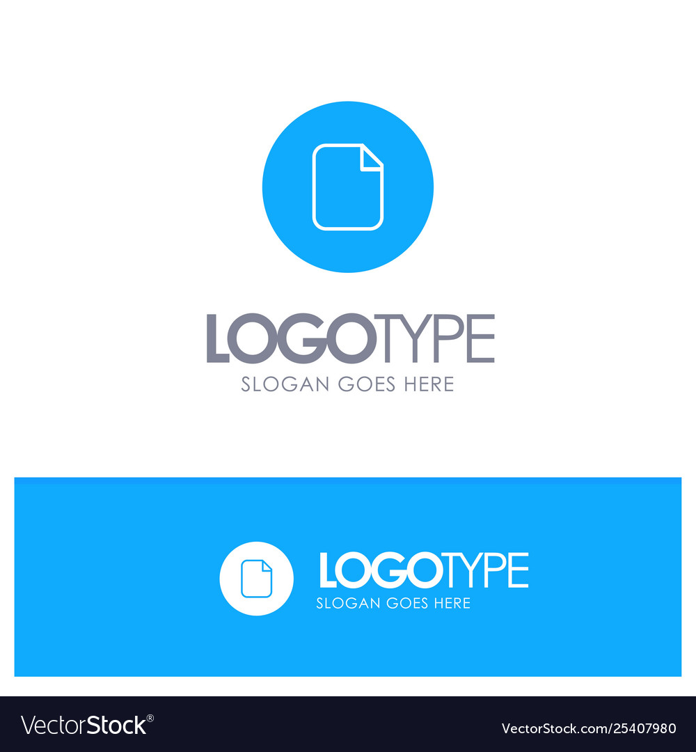 Document file basic ui blue solid logo with place vector image Document file basic ui blue solid logo with place