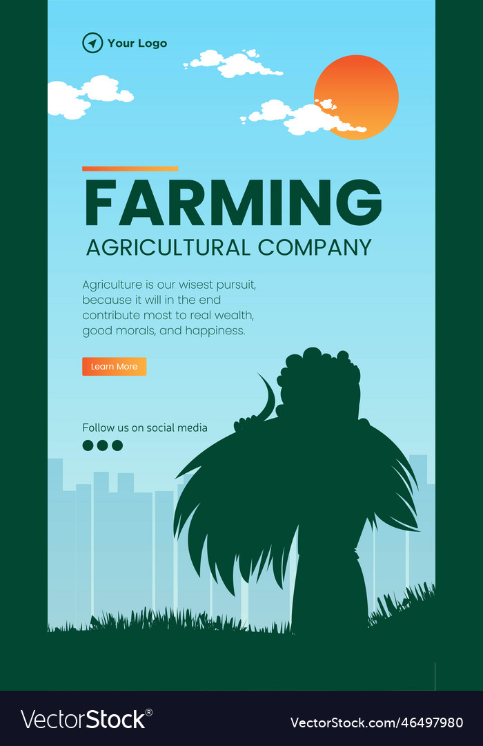 Farming agriculture company portrait template Vector Image