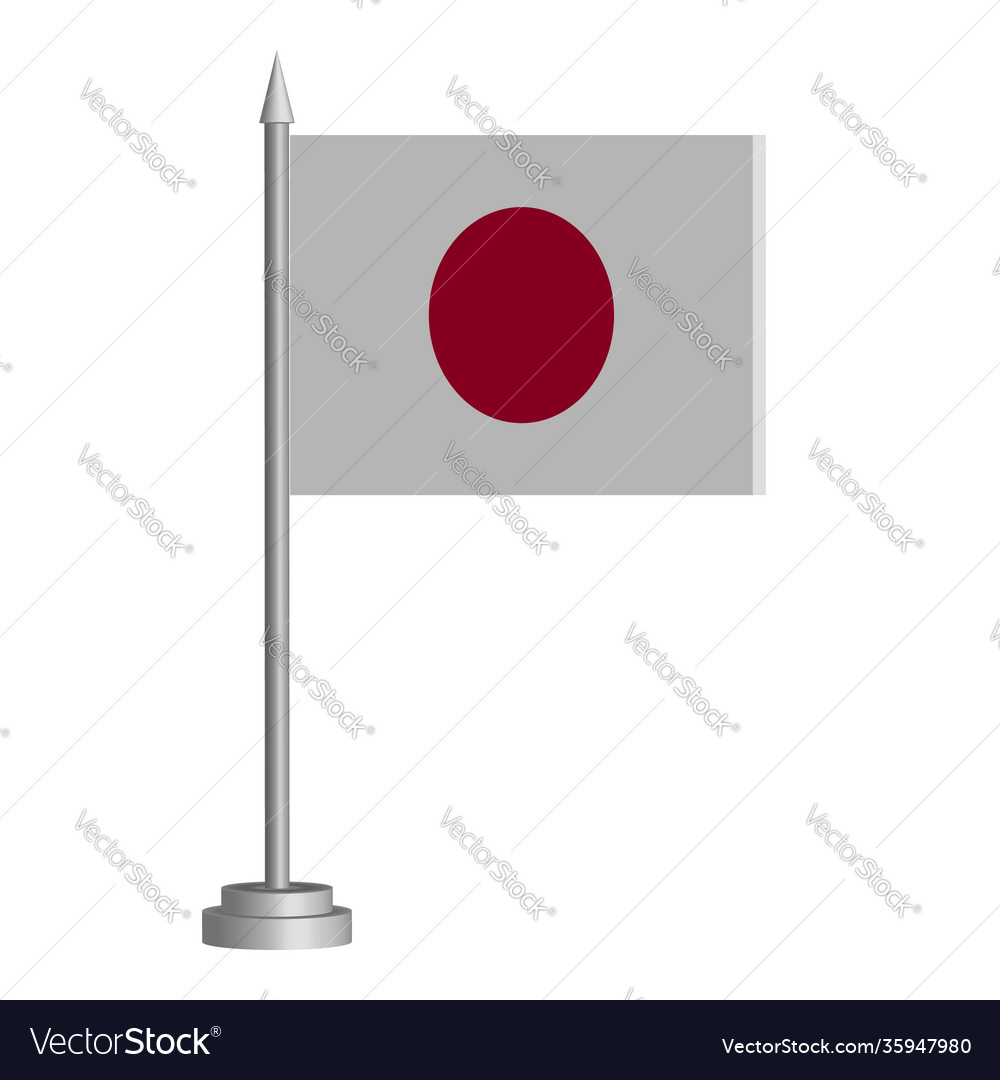 Flagge Japan auf einem Flagpol steht Tisch