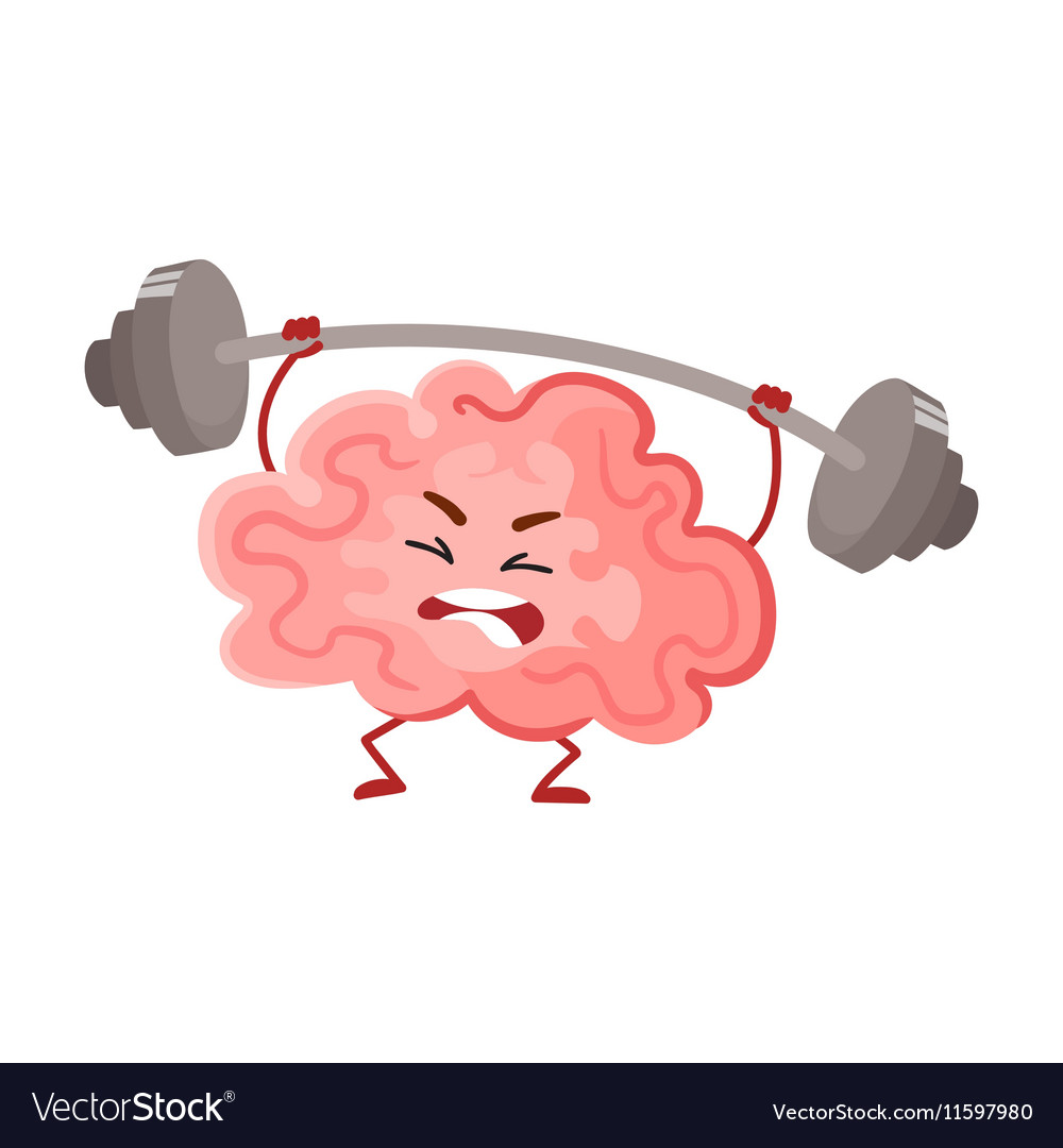 Funny concentration brain training with a barbell Vector Image Funny concentration brain training with a barbell Vector Image