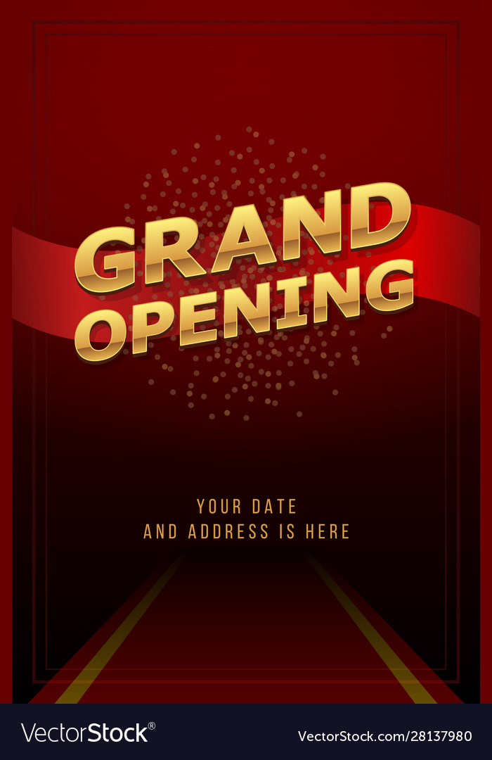 Grand opening ceremony invitation template layout Vector Image