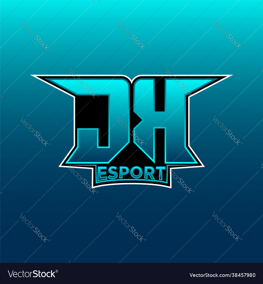 Jk initial gaming logo esports geometric designs Vector Image