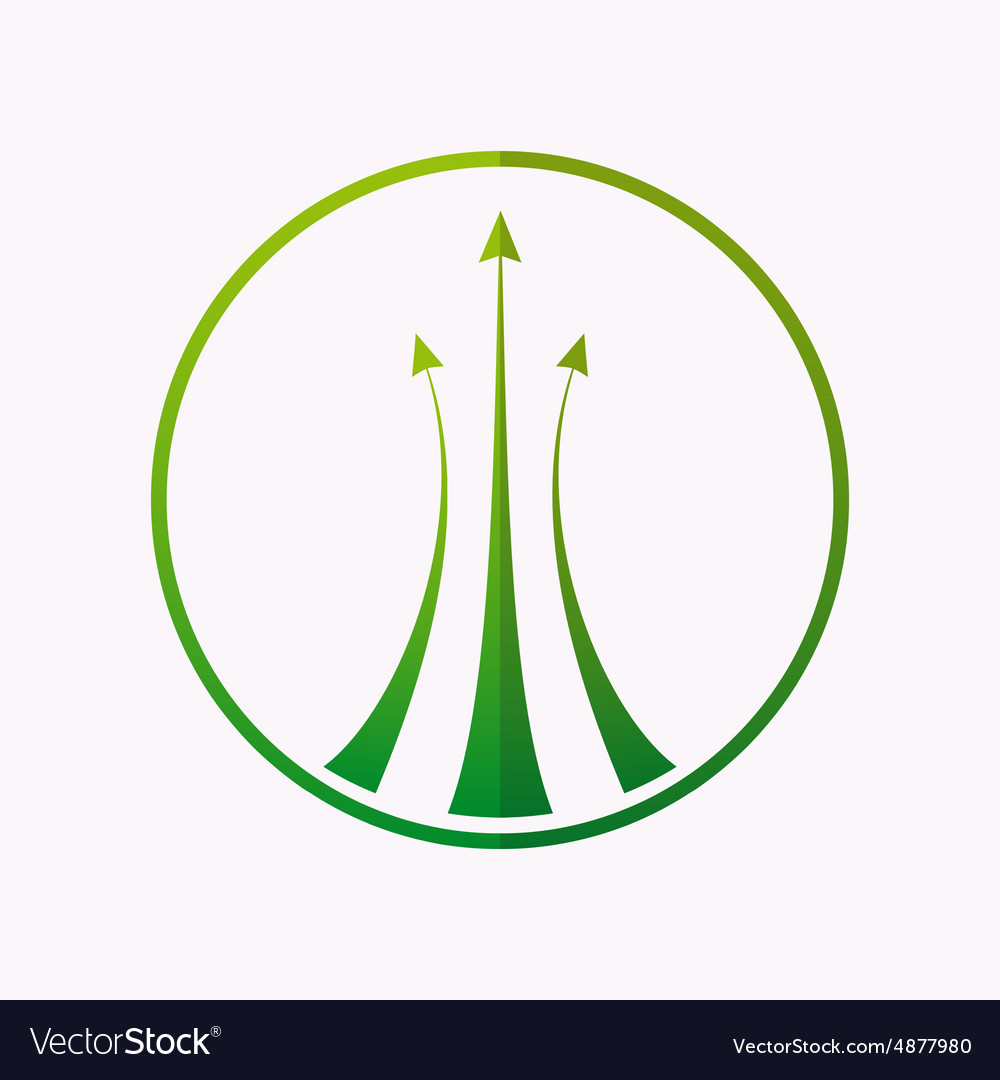 Logo design element arrow target green