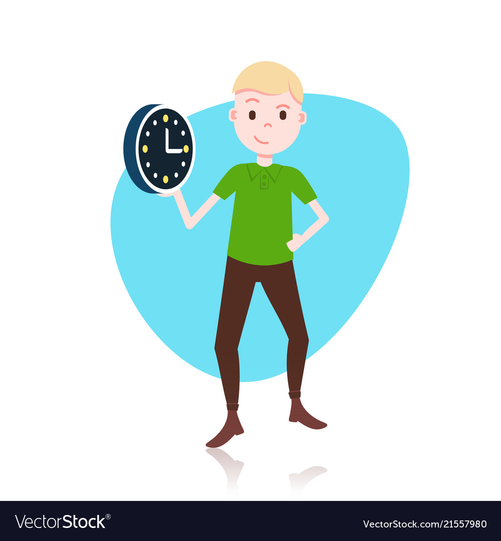 Man with Clock - Time Management