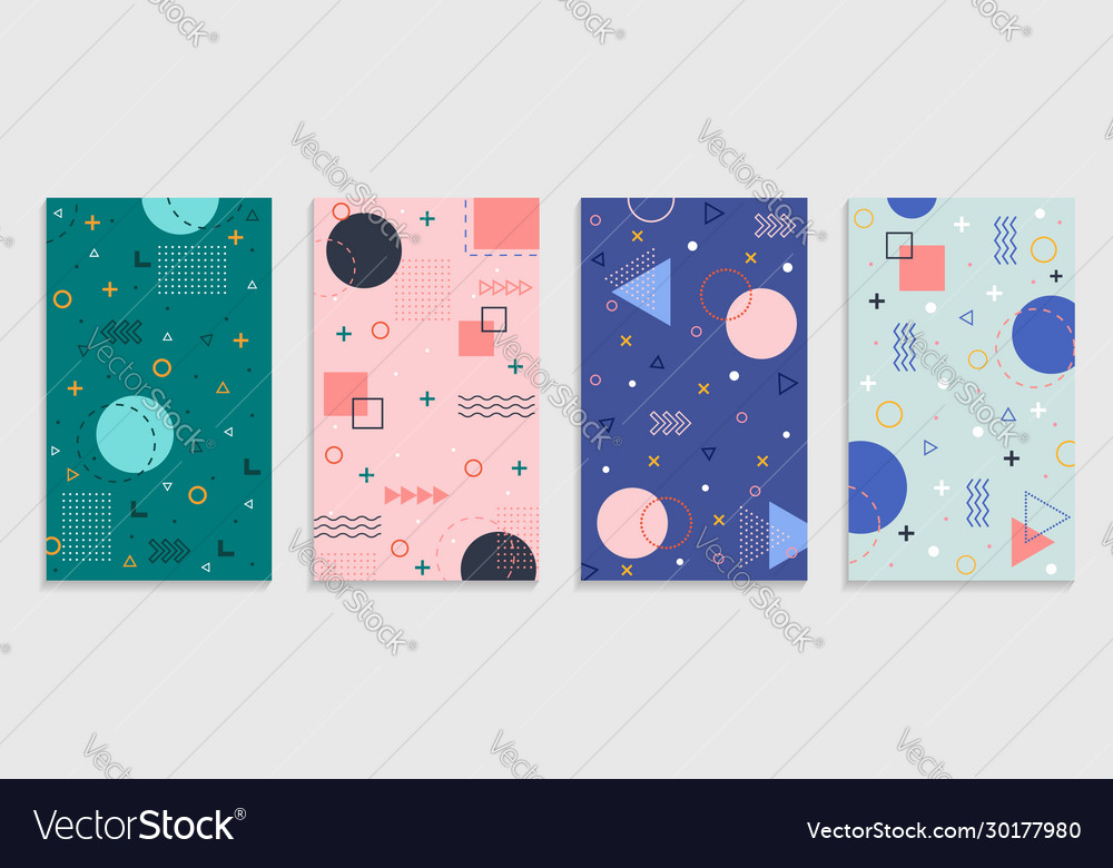 Memphis geometric background with abstract shapes