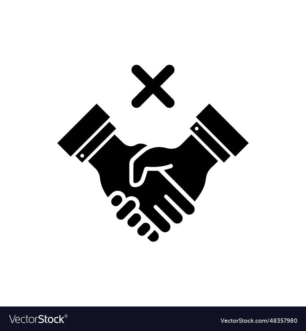 No shake hands icon dont for virus