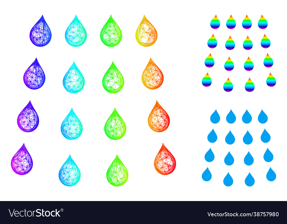 Spectrum net mesh gradient drops icon vector image Spectrum net mesh gradient drops icon