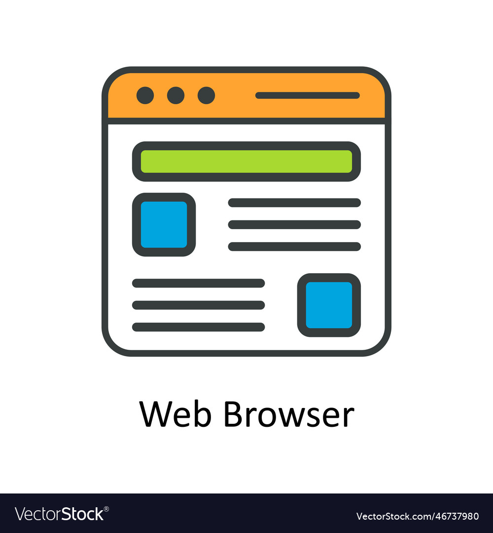Web browser fill outline icons simple sto