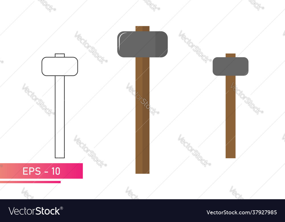 A set sledgehammers with rounded and smooth