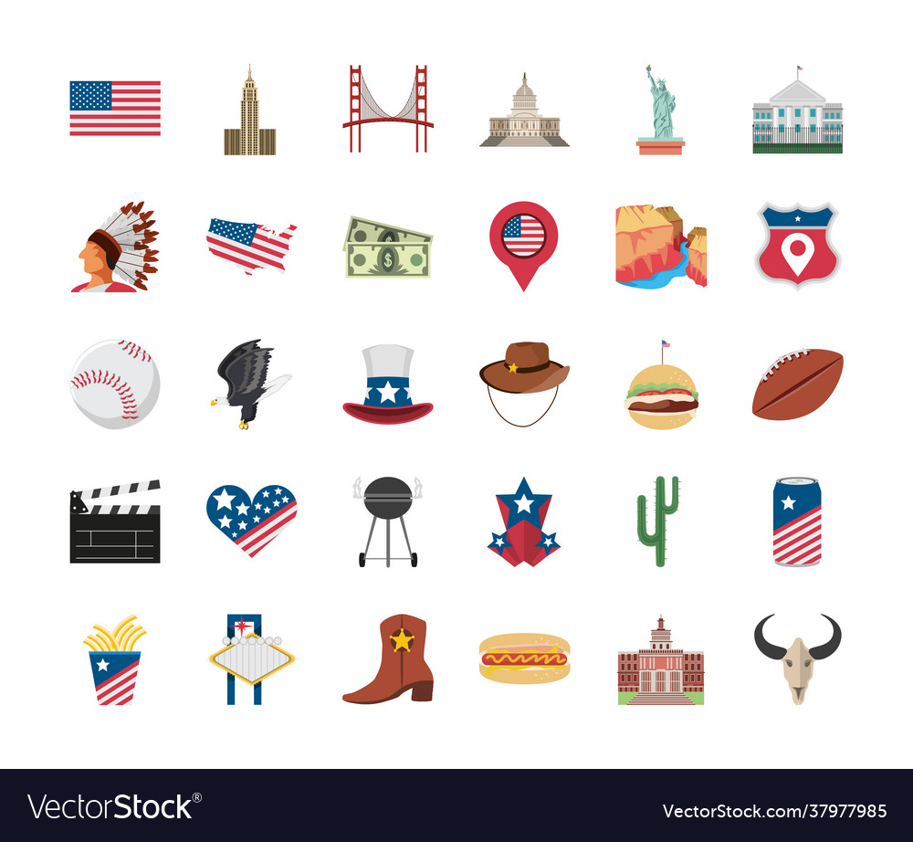 american-culture-set-royalty-free-vector-image