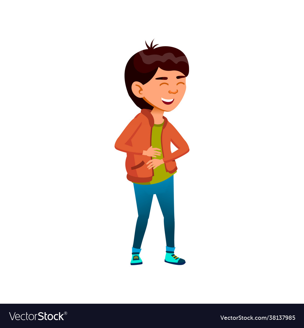 Schöne korean Mädchen lachen von Freund Witz vector image Schöne korean Mädchen lachen von Freund Witz