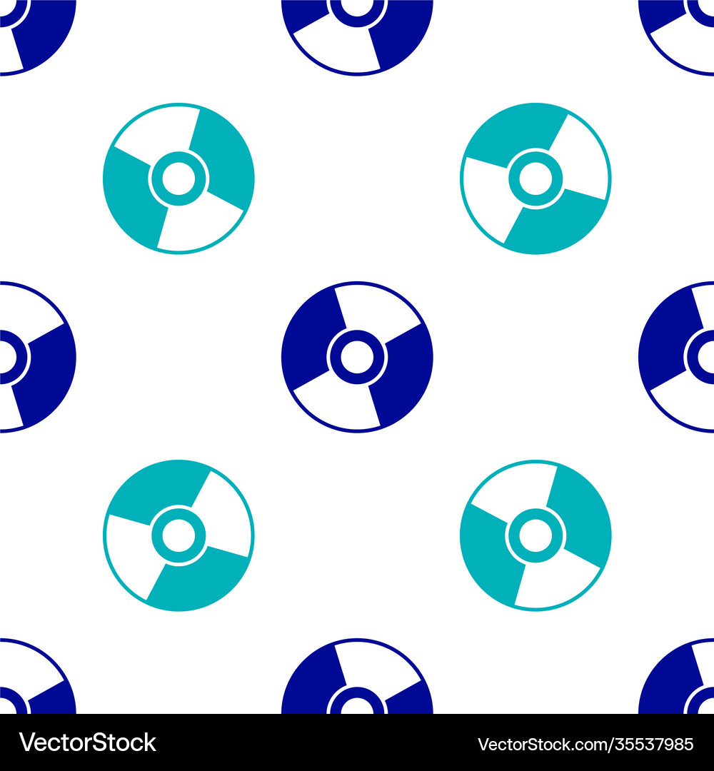Blue cd or dvd disk icon isolated seamless pattern