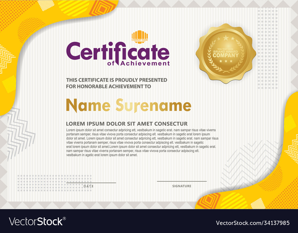 Certificate template with texture modern pattern