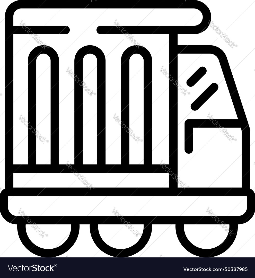Container auto load icon outline transport Vector Image