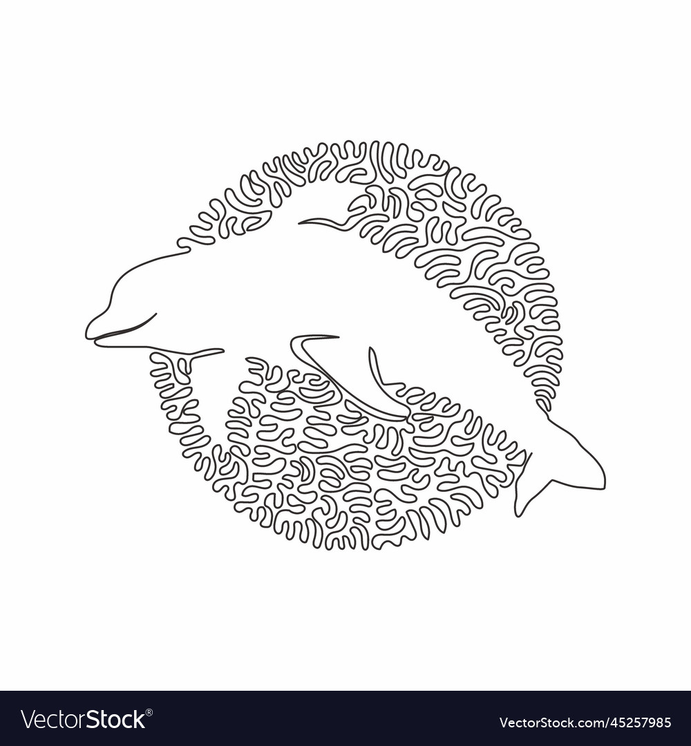 Continuous curve one line drawing of adorable vector image Continuous curve one line drawing of adorable