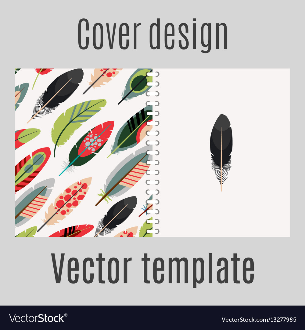 Cover design with feathers pattern