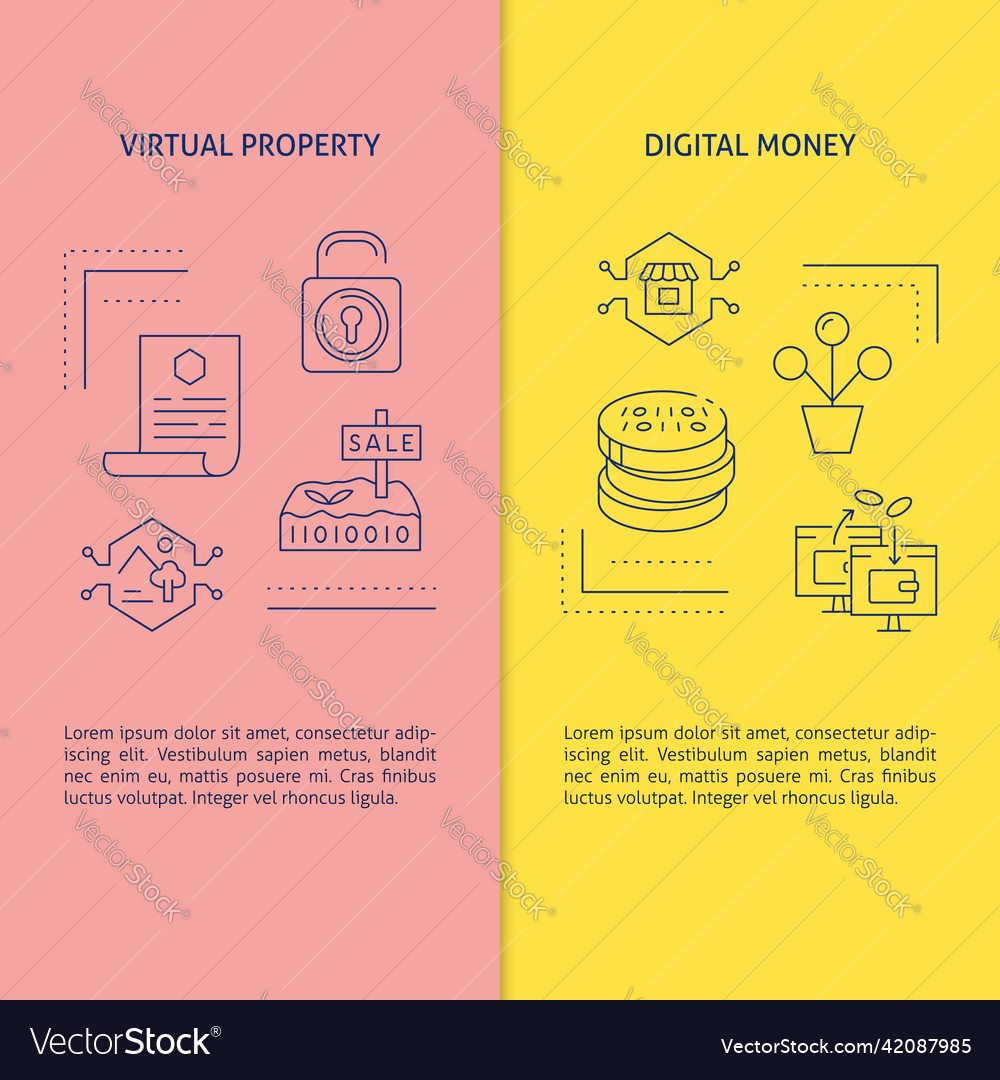 Digital assets banner templates with text