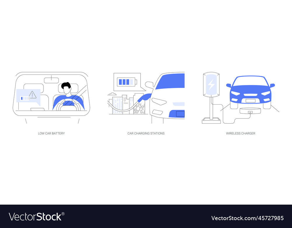 Electric automobile charging abstract concept