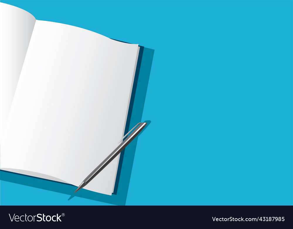 Empty open notebook background vector image Empty open notebook background