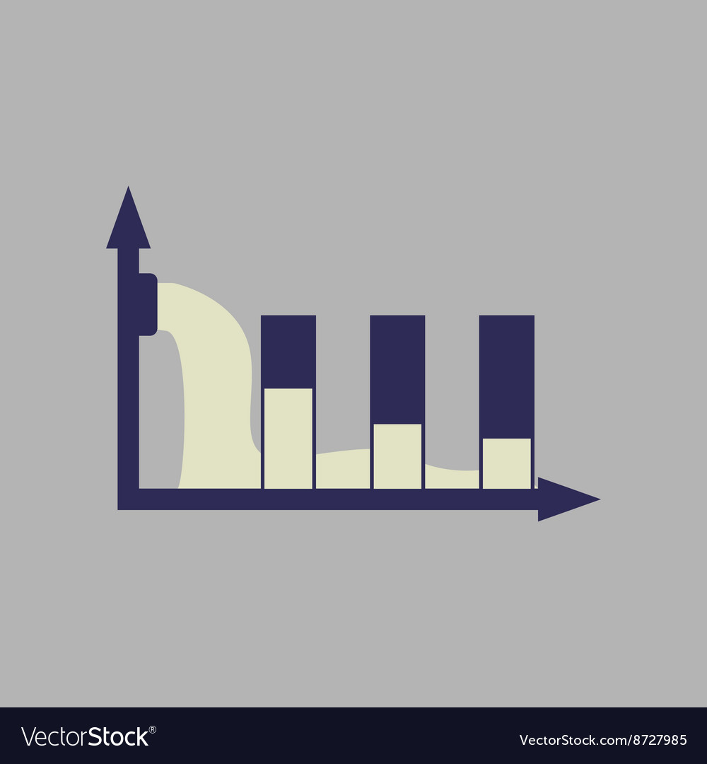 Flat web icon on stylish background water chart